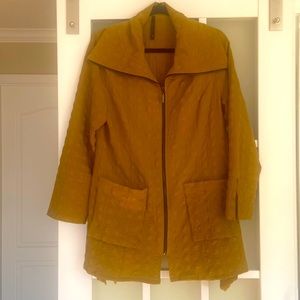 Fun, Mustard color jacket.